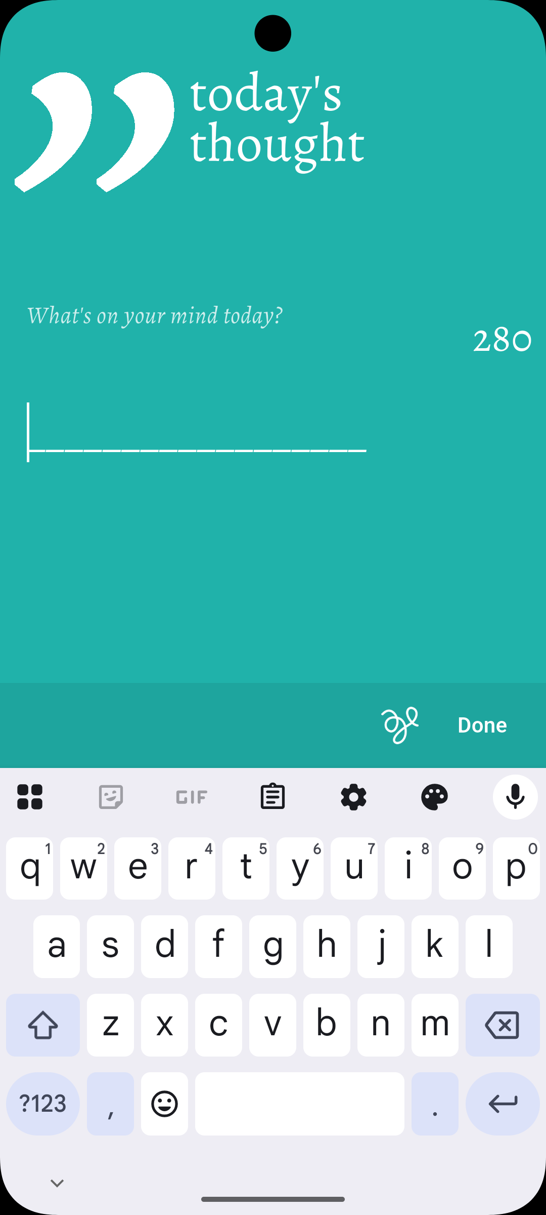 Writing a daily thought